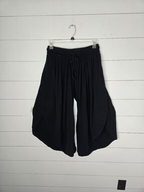 Free People Black Oversize Pancho Pull On W/ Drawstring Pants SZ XS